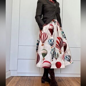 Custom Midi Skirt in Hot Air Balloon (size 14 US)